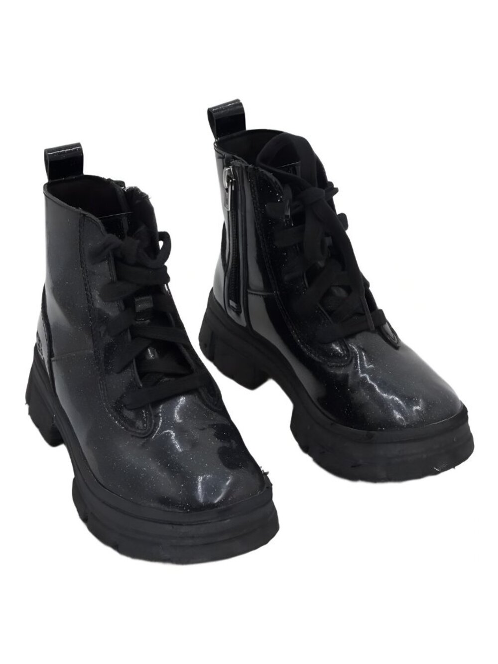 UGG Ashton Lace Up Glitter Kid Girls Boot Black Size US 13 EU 31